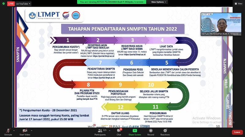 CATAT! Berikut Alur dan Tahapan Pendaftaran SNMPTN Tahun 2022