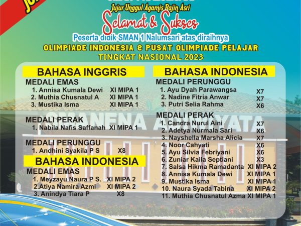 Juara Olimpiade Indonesia dan Pusat Olimpiade Pelajar Tingkat Nasional 2023