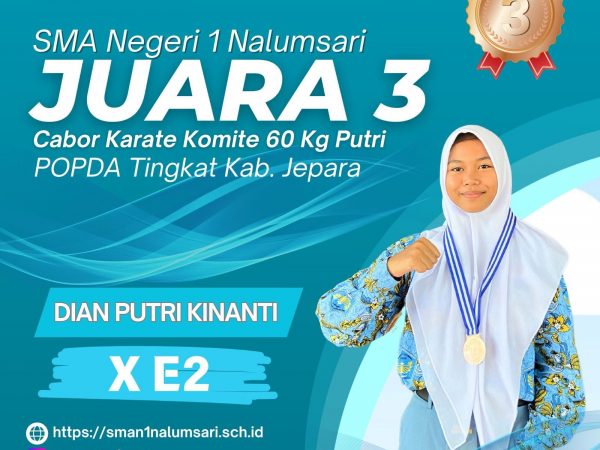 Juara 3 Cabor Karate 60 Kg Putri POPDA Kab. Jepara 2024