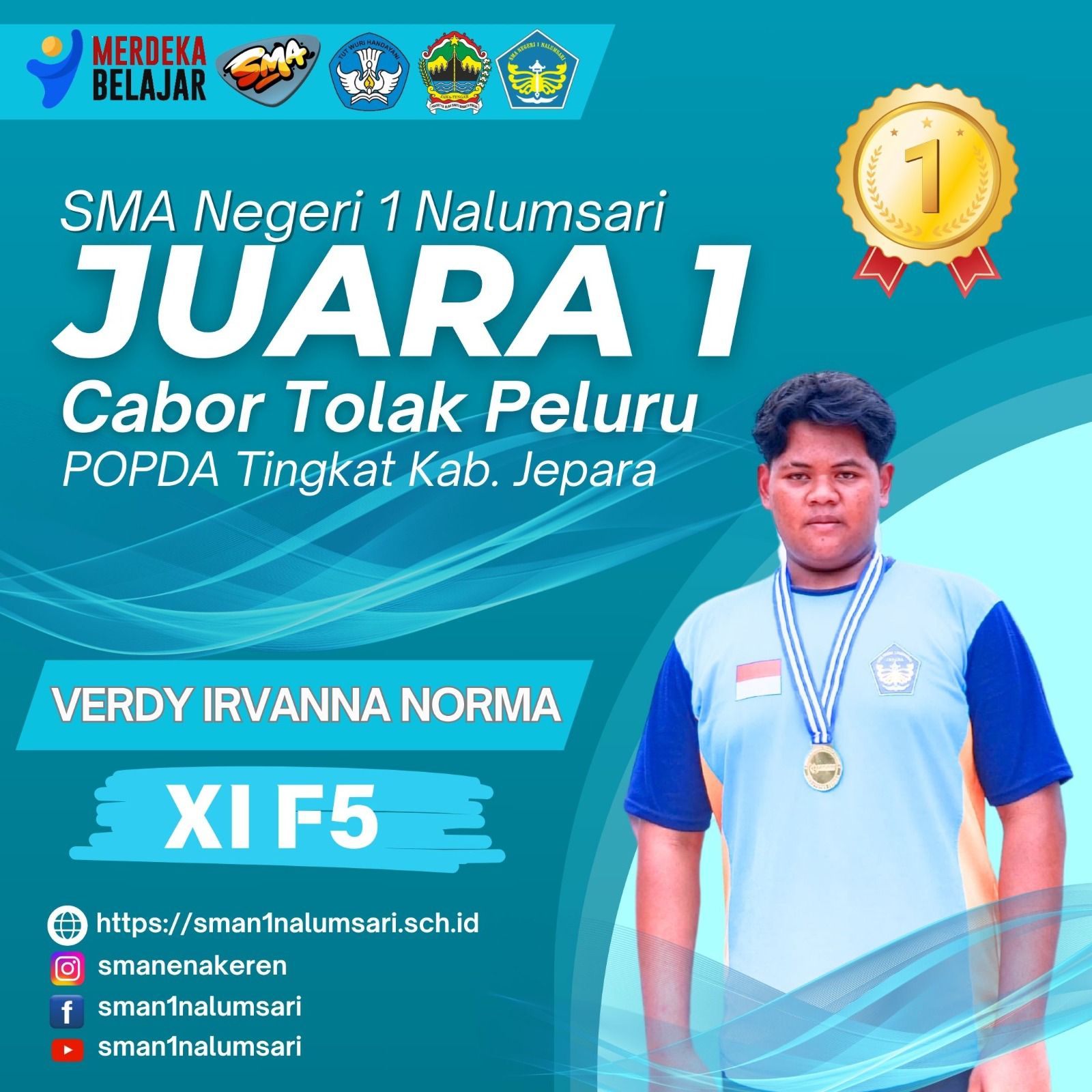 Juara 1 Cabor Tolak Peluru Putra POPDA Kab. Jepara 2024