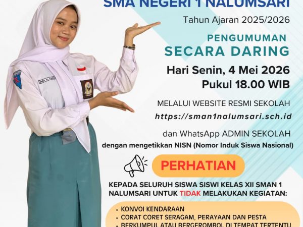 PENGUMUMAN KELULUSAN SMA NEGERI 1 NALUMSARI 2025/2026